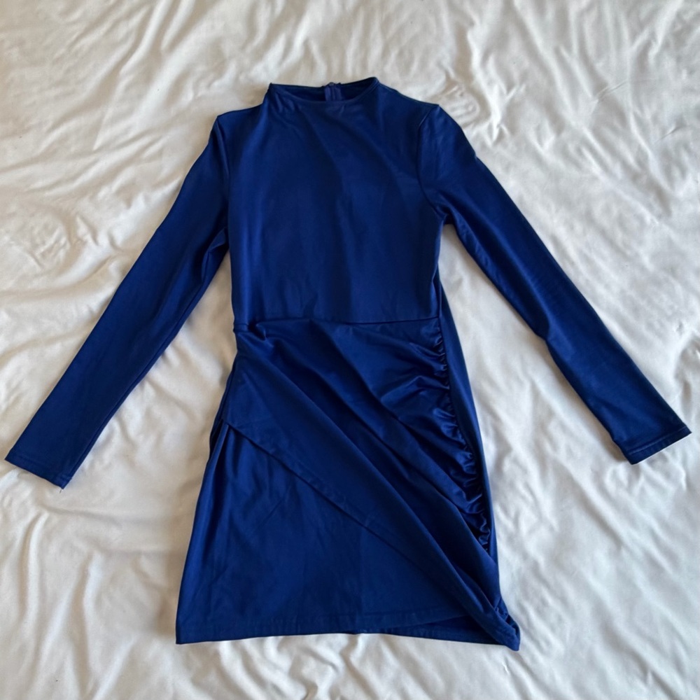 Blue Long Sleeve Dress